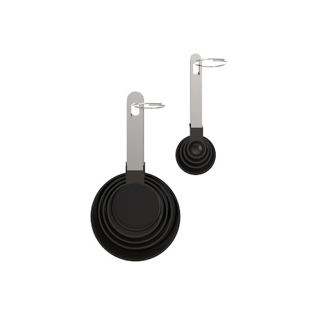 Core Kitchen Core Kitchen Stainless Steel Black/Silver Measuring Spoon and Cup Set AC29826